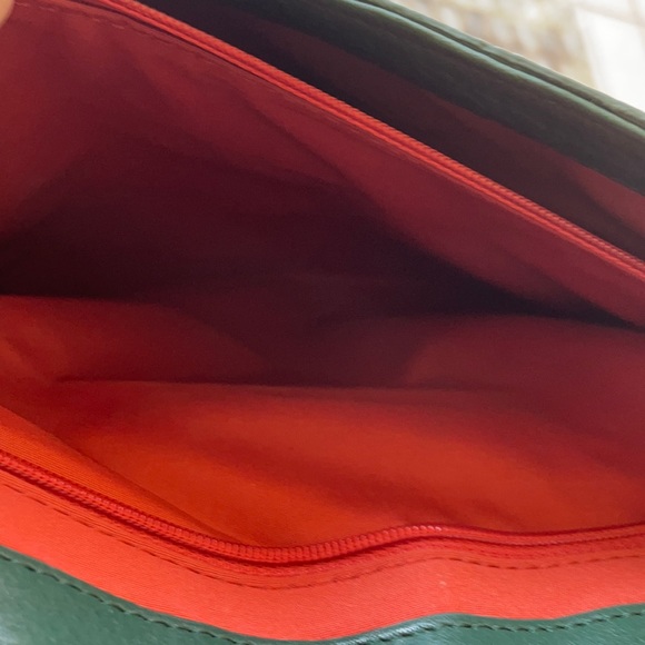 Cole Haan Deep Teal Leather Flap Shoulder Bag. - Picture 11 of 13